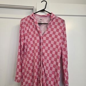 Dream Big Little Pink Checkered Pajama Set (bamboo)